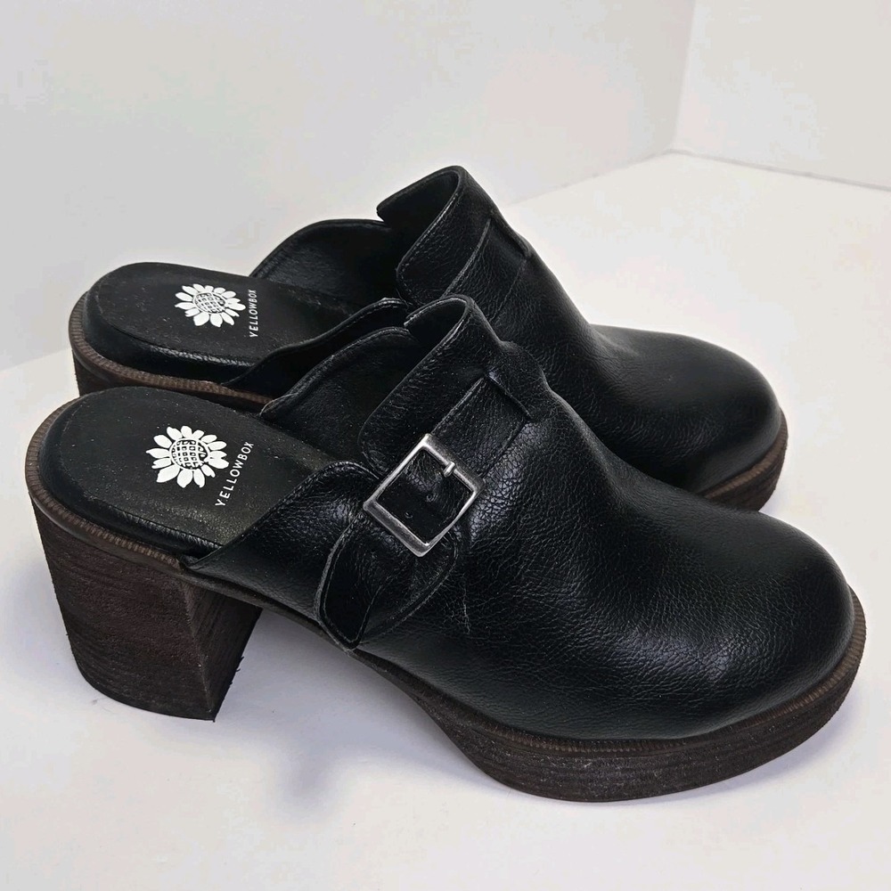 Yellow Box Womens Larry Platform Mule Clog Size 10 Black Nlock Heel Boho
